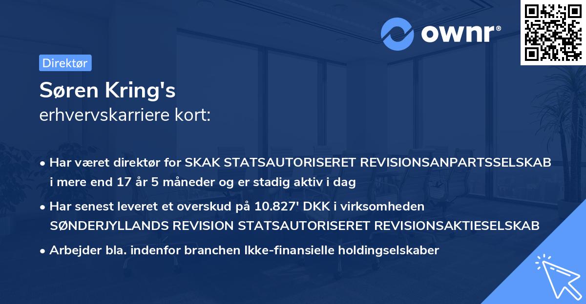 Søren Kring's erhvervskarriere kort