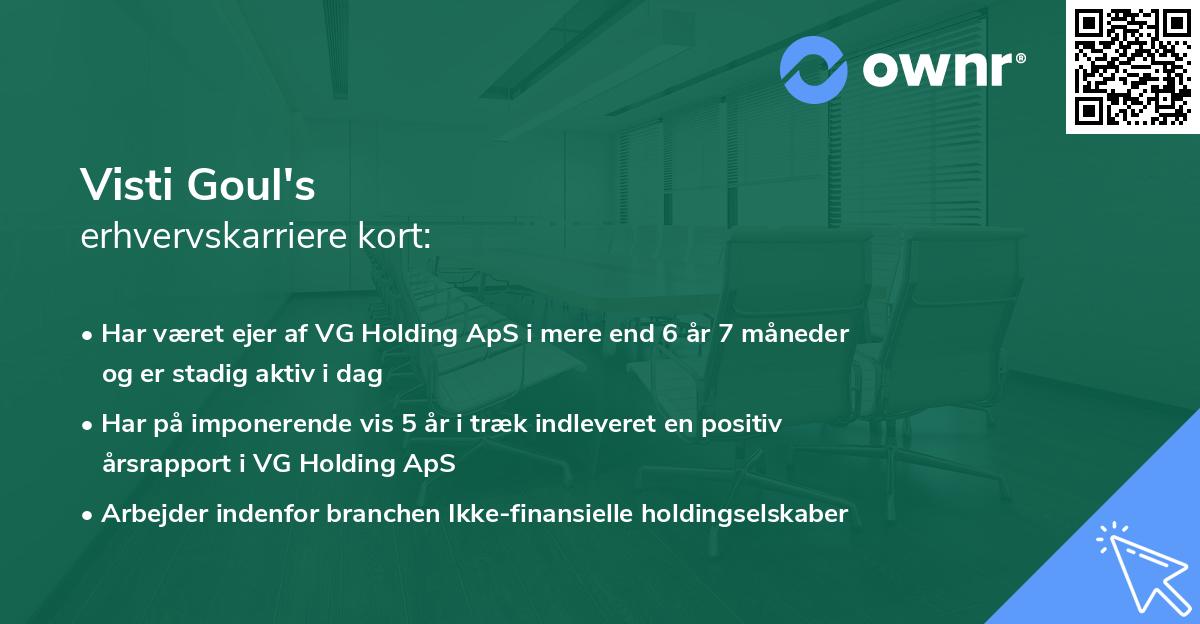 Visti Goul's erhvervskarriere kort