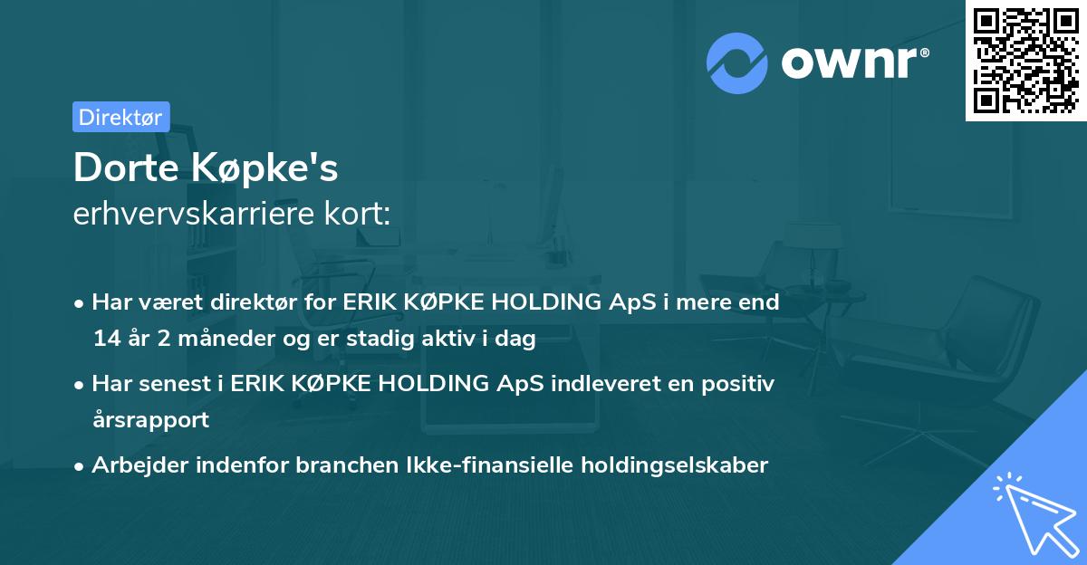 Dorte Køpke's erhvervskarriere kort