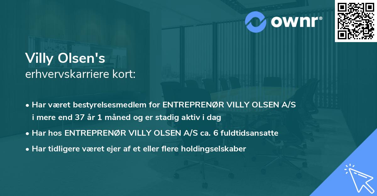 Villy Olsen's erhvervskarriere kort