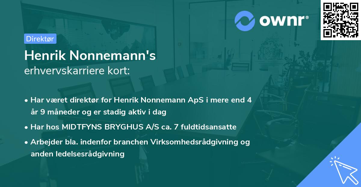 Henrik Nonnemann's erhvervskarriere kort