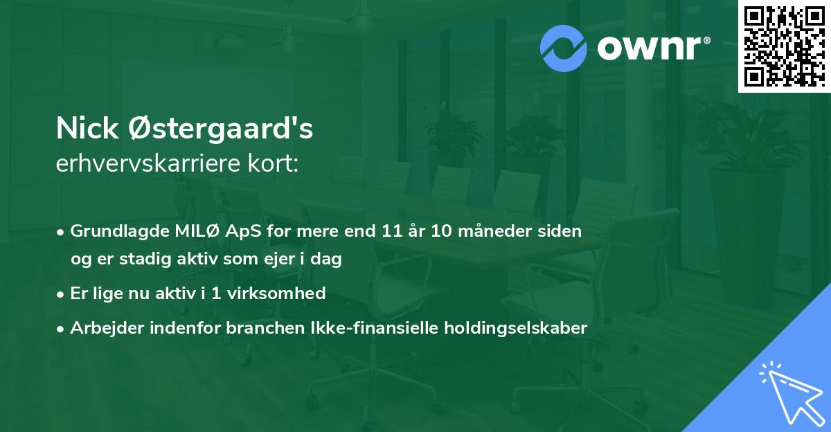 Nick Østergaard's erhvervskarriere kort