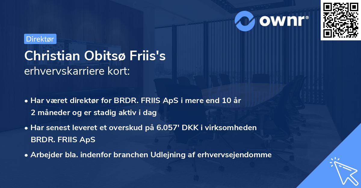 Christian Obitsø Friis's erhvervskarriere kort