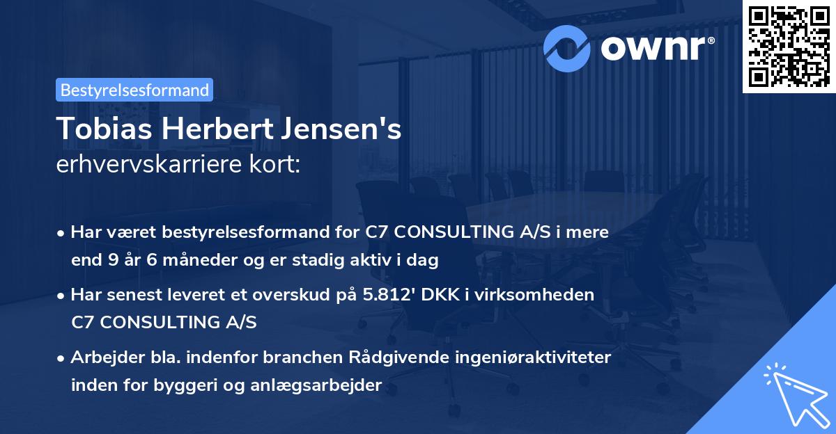 Tobias Herbert Jensen's erhvervskarriere kort