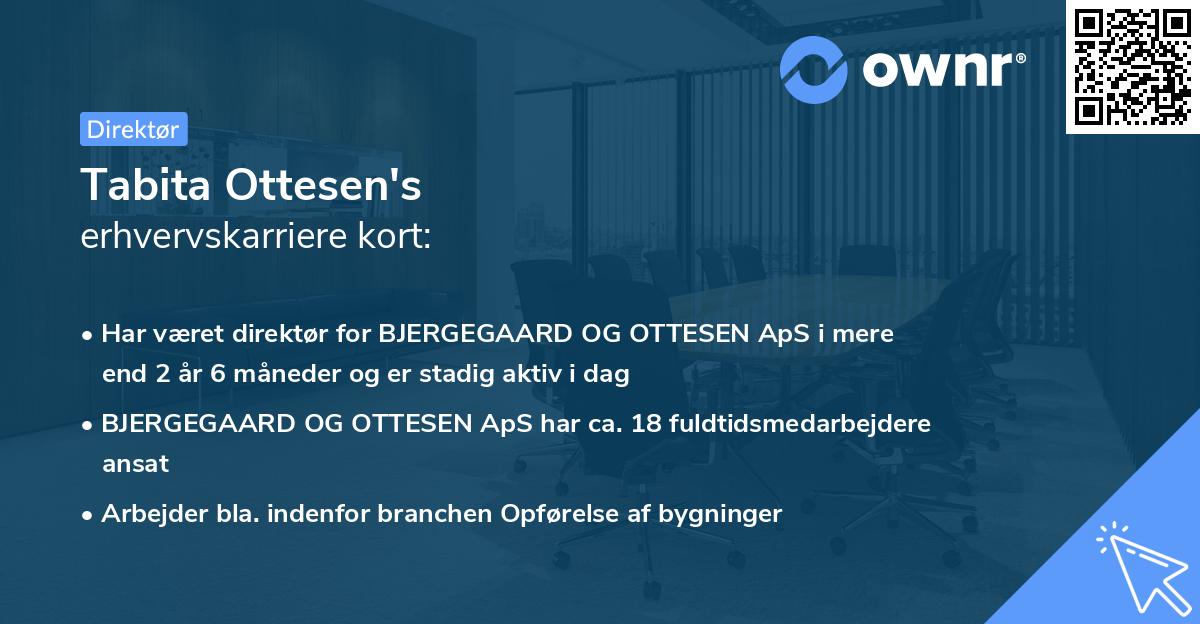 Tabita Ottesen's erhvervskarriere kort