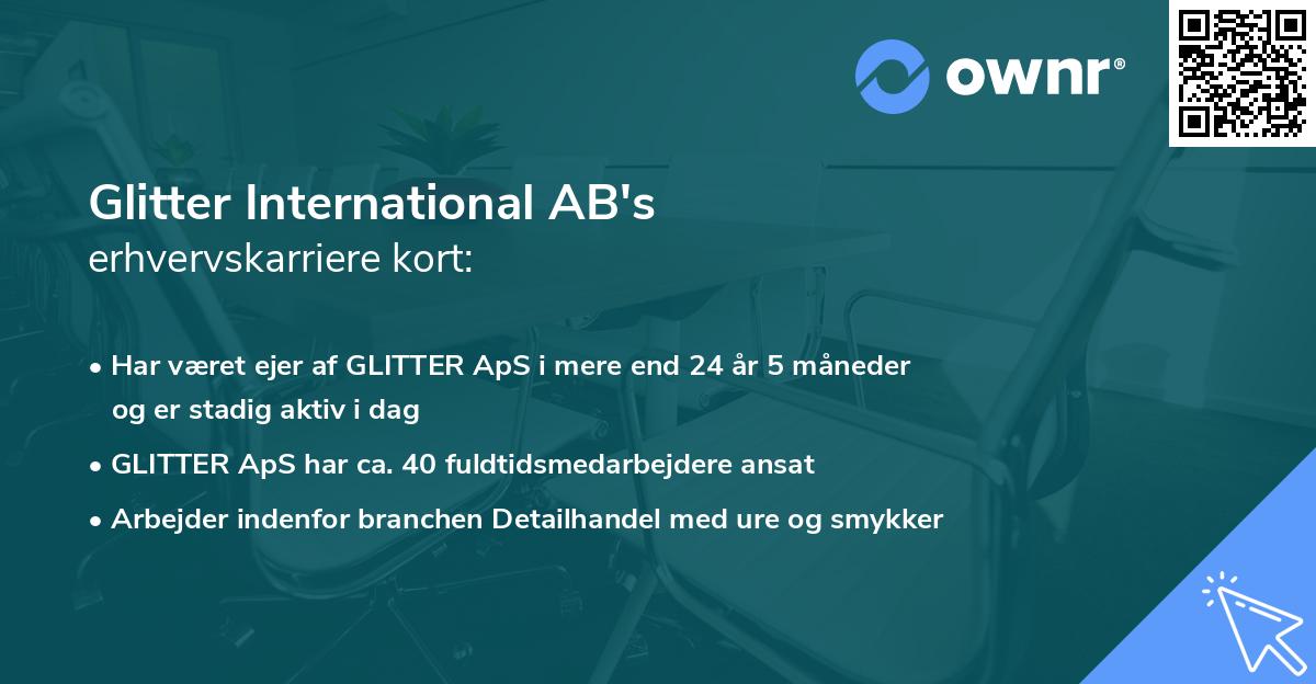 Glitter International AB's erhvervskarriere kort