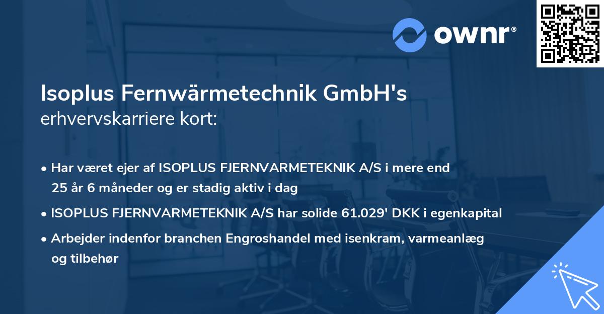 Isoplus Fernwärmetechnik GmbH's erhvervskarriere kort