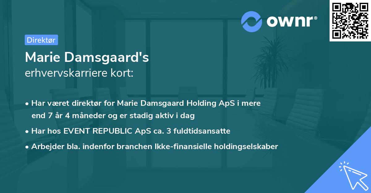 Marie Damsgaard's erhvervskarriere kort