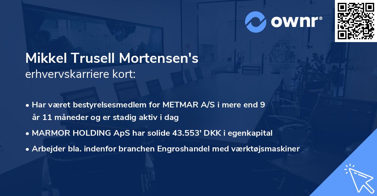 Mikkel Trusell Mortensen's erhvervskarriere kort