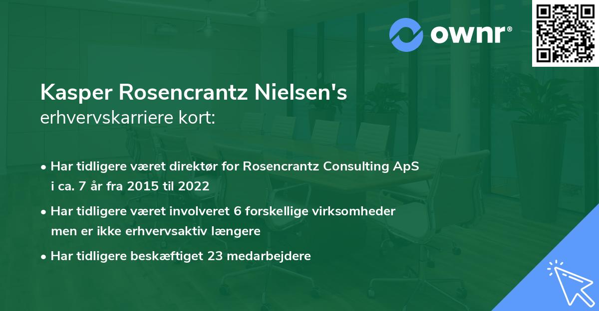 Kasper Rosencrantz Nielsen's erhvervskarriere kort