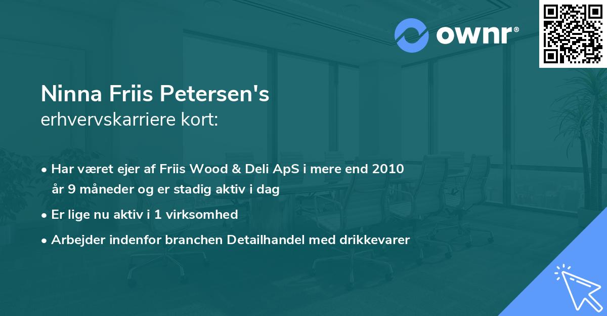 Ninna Friis Petersen's erhvervskarriere kort