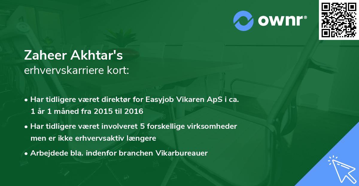 Zaheer Akhtar's erhvervskarriere kort