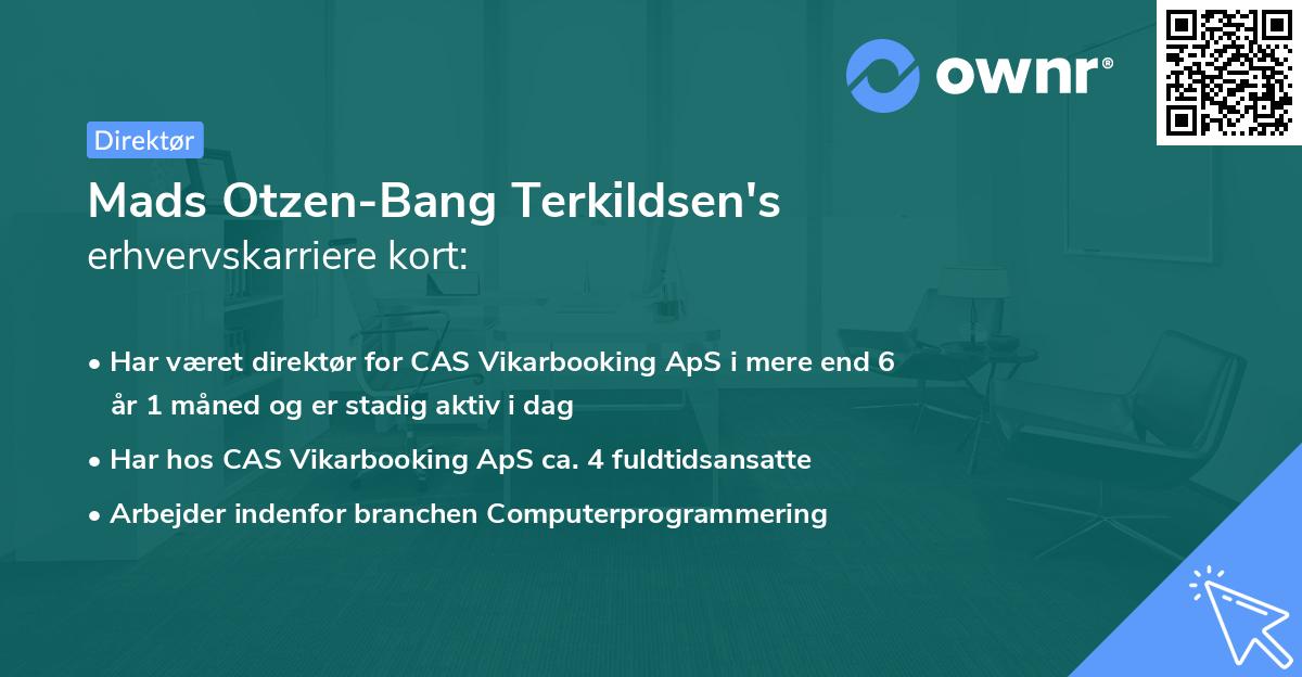 Mads Otzen-Bang Terkildsen's erhvervskarriere kort