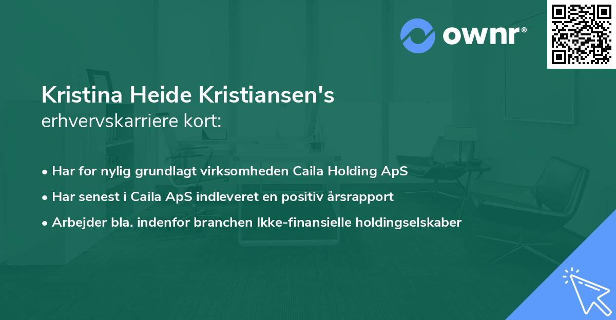 Kristina Heide Kristiansen's erhvervskarriere kort
