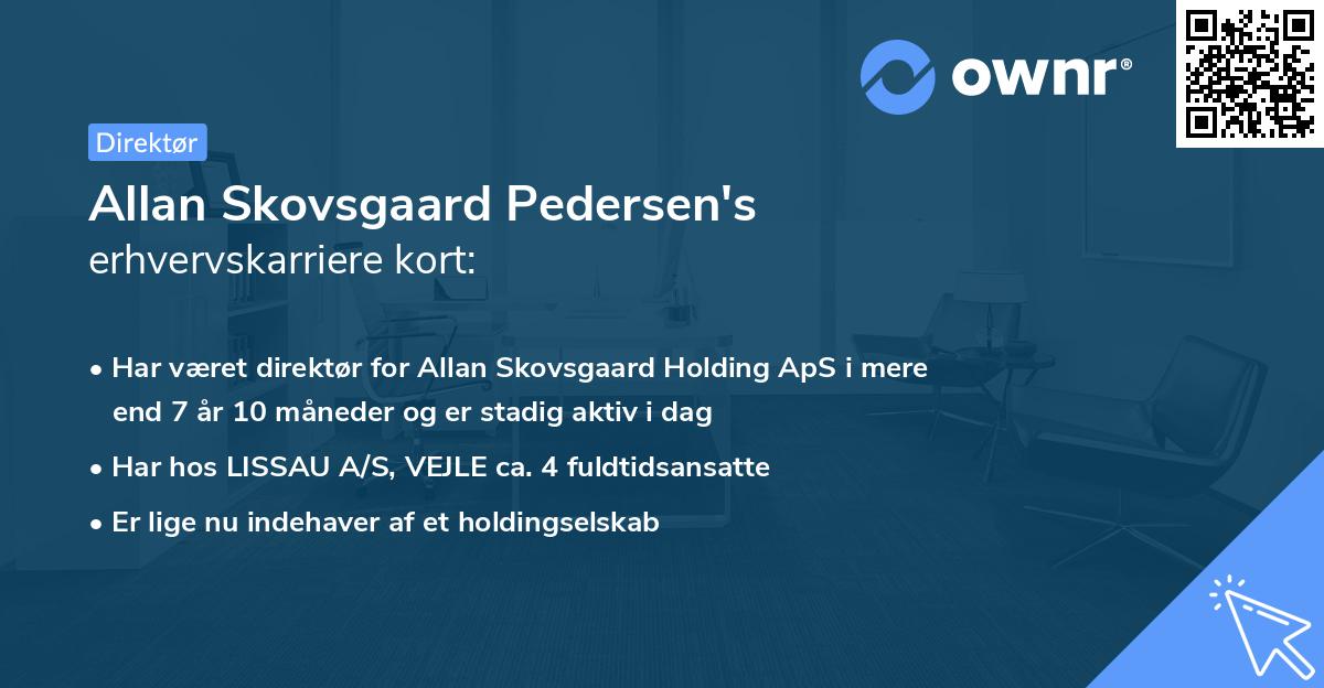 Allan Skovsgaard Pedersen's erhvervskarriere kort