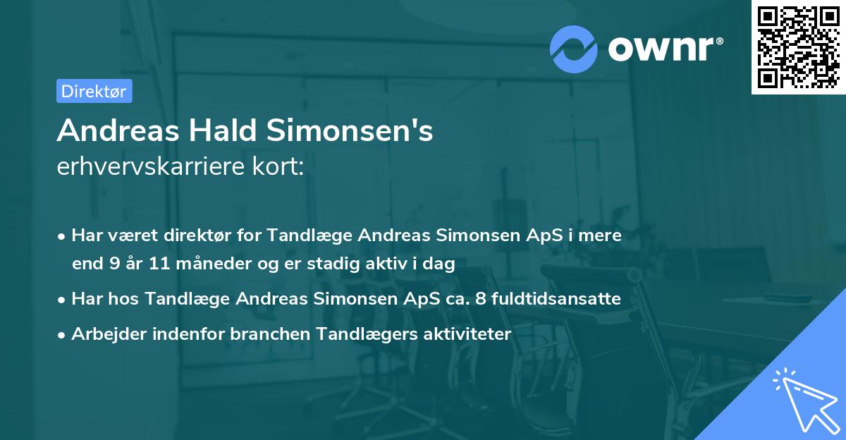 Andreas Hald Simonsen's erhvervskarriere kort