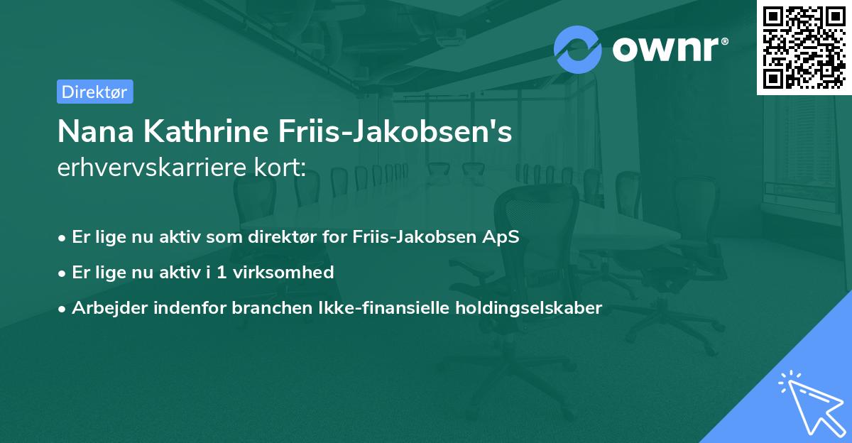 Nana Kathrine Friis-Jakobsen's erhvervskarriere kort