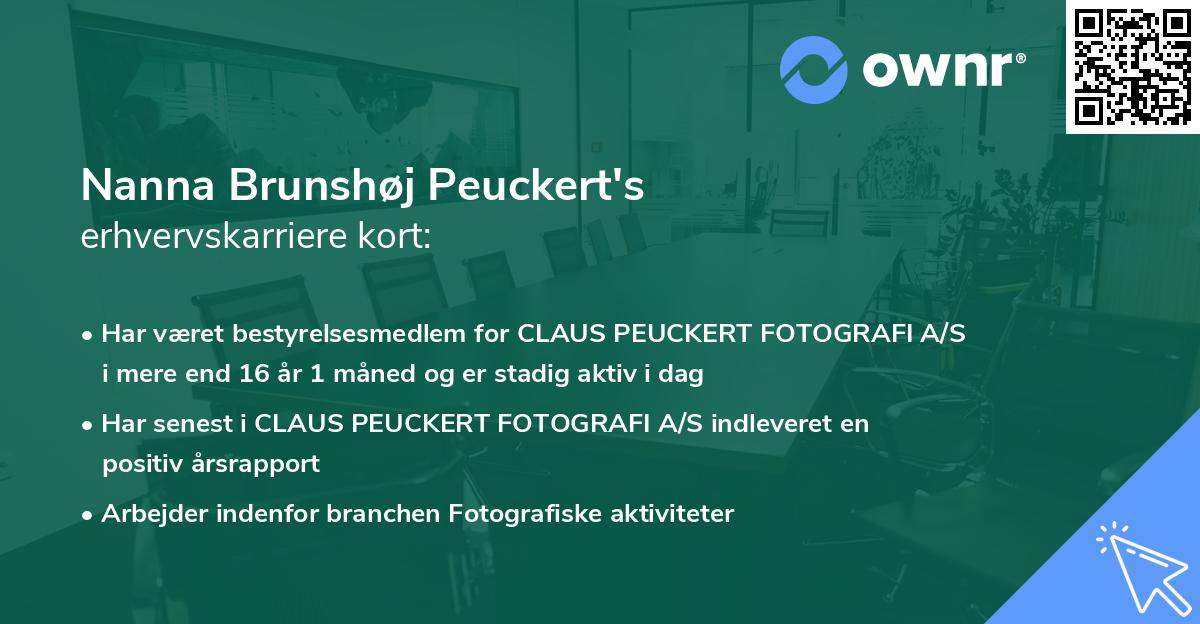 Nanna Brunshøj Peuckert's erhvervskarriere kort