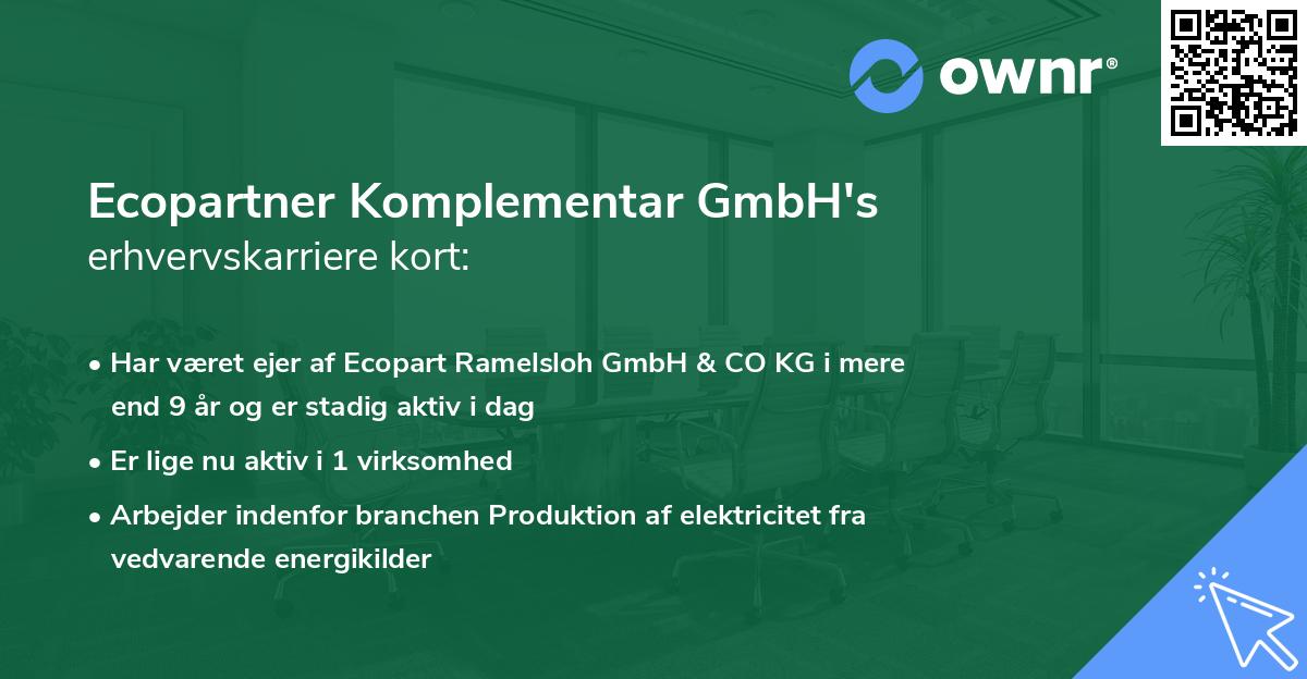 Ecopartner Komplementar GmbH's erhvervskarriere kort