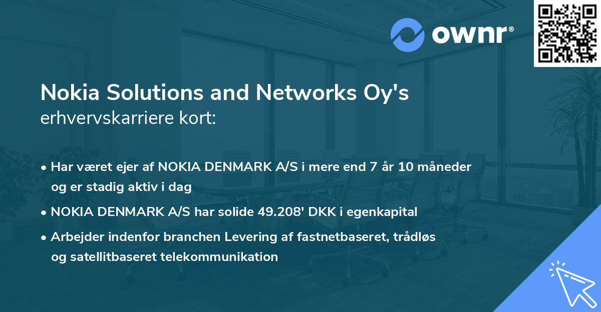 Nokia Solutions and Networks Oy's erhvervskarriere kort