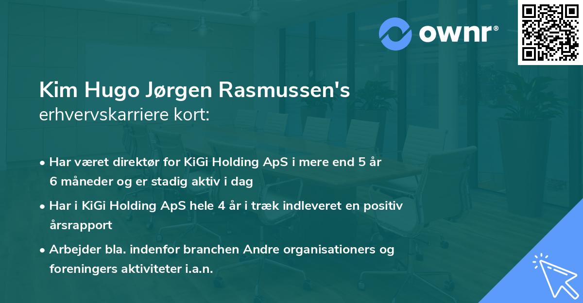 Kim Hugo Jørgen Rasmussen's erhvervskarriere kort