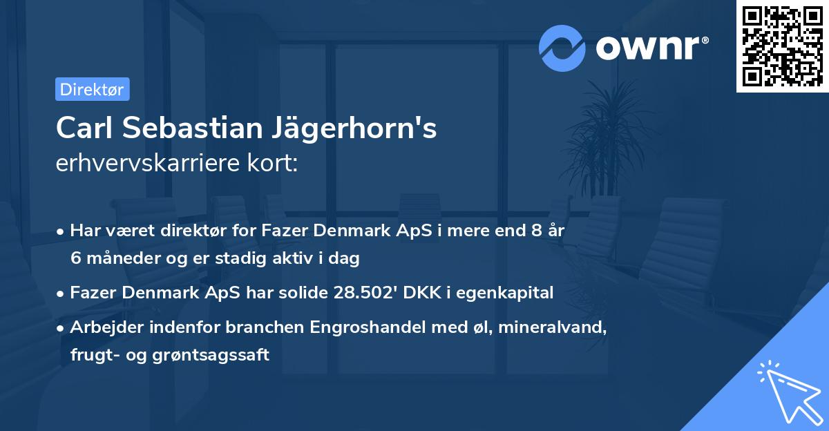 Carl Sebastian Jägerhorn's erhvervskarriere kort