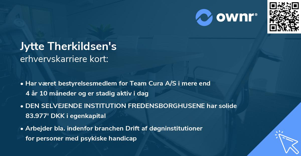 Jytte Therkildsen's erhvervskarriere kort