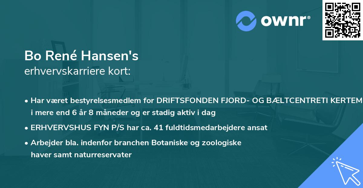 Bo René Hansen's erhvervskarriere kort