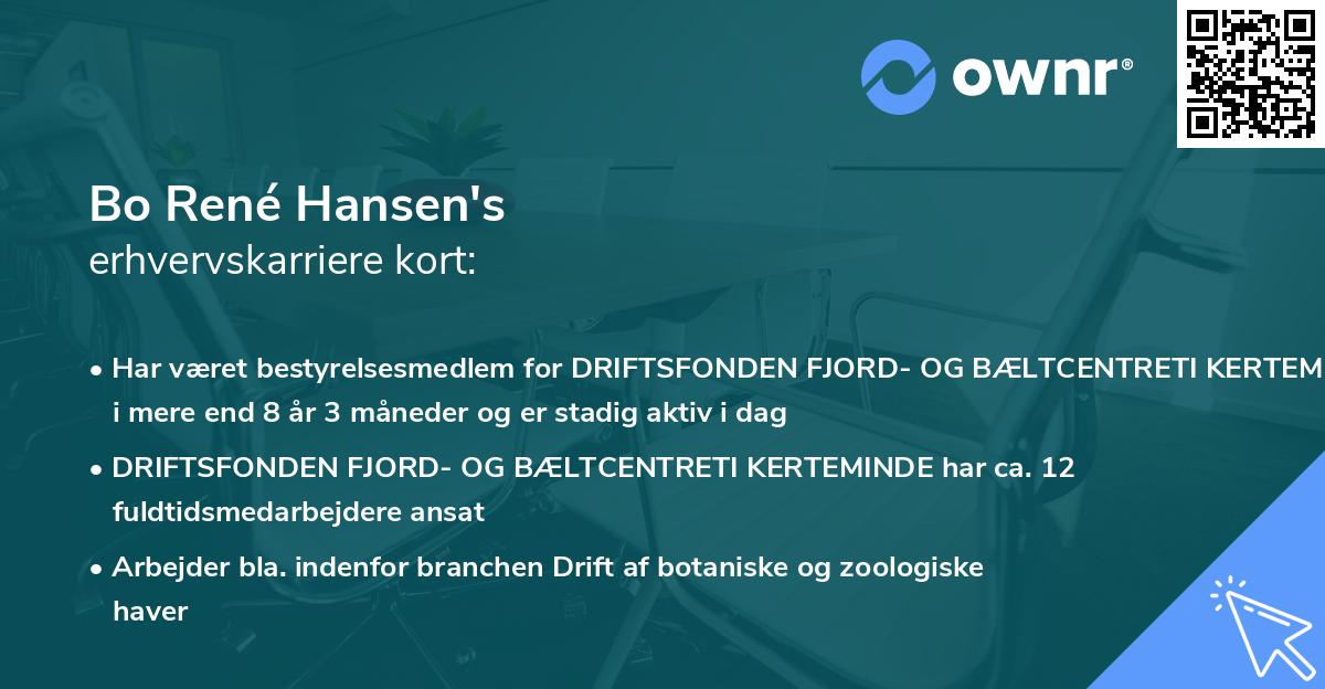 Bo René Hansen's erhvervskarriere kort