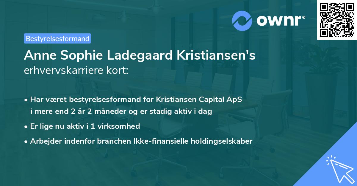 Anne Sophie Ladegaard Kristiansen's erhvervskarriere kort