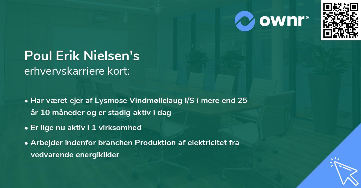 Poul Erik Nielsen's erhvervskarriere kort