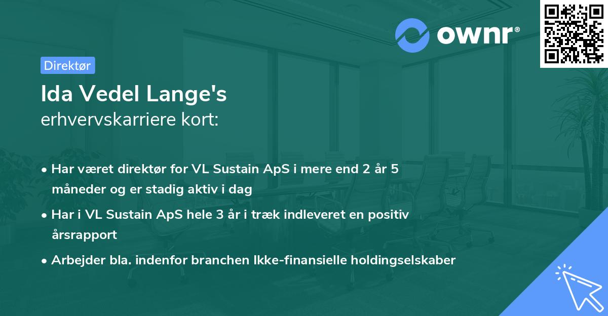 Ida Vedel Lange's erhvervskarriere kort