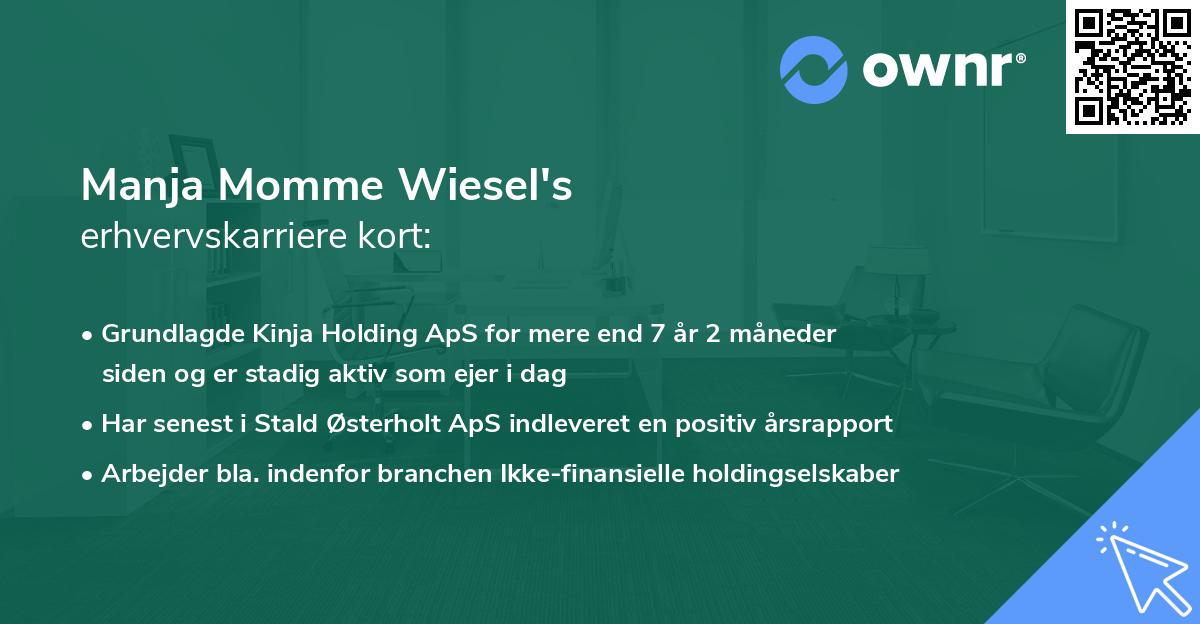 Manja Momme Wiesel's erhvervskarriere kort