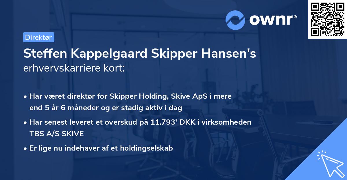 Steffen Kappelgaard Skipper Hansen's erhvervskarriere kort