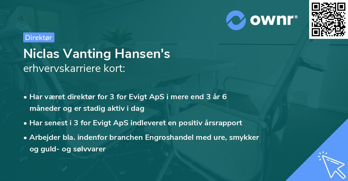 Niclas Vanting Hansen's erhvervskarriere kort