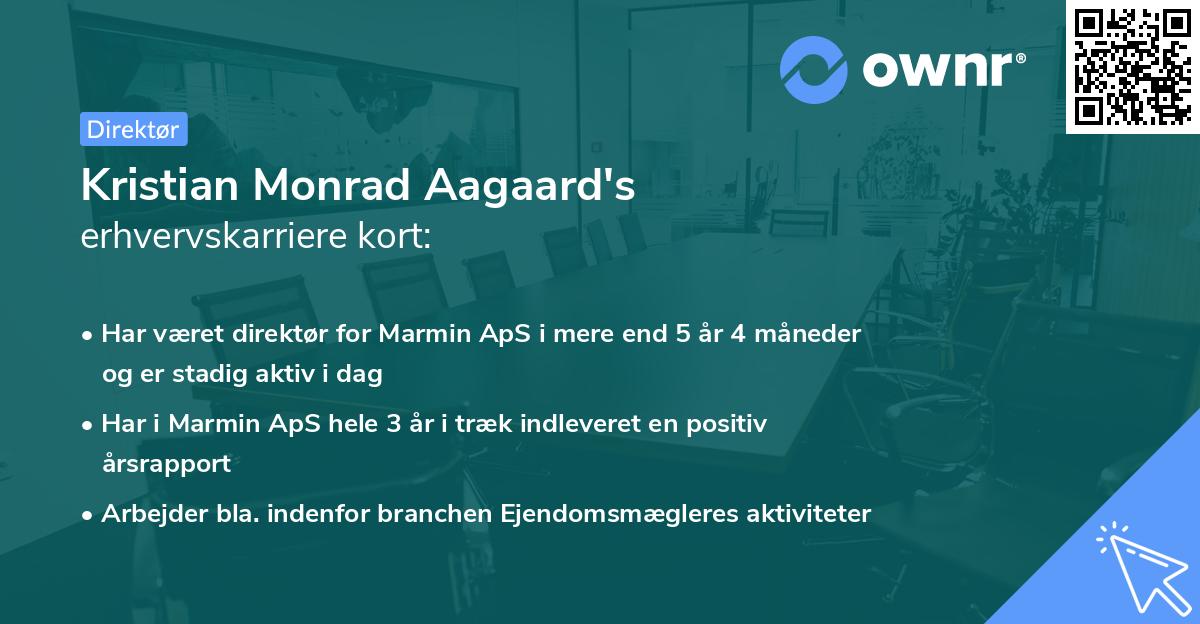 Kristian Monrad Aagaard's erhvervskarriere kort