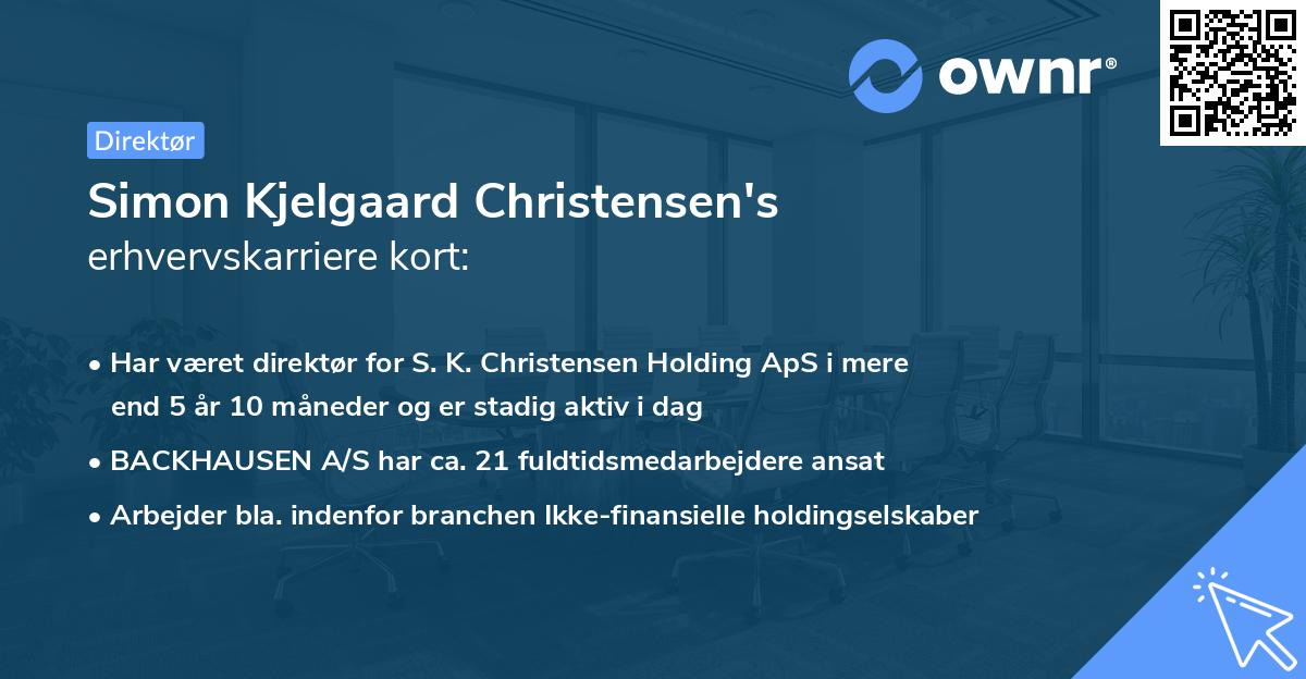 Simon Kjelgaard Christensen's erhvervskarriere kort