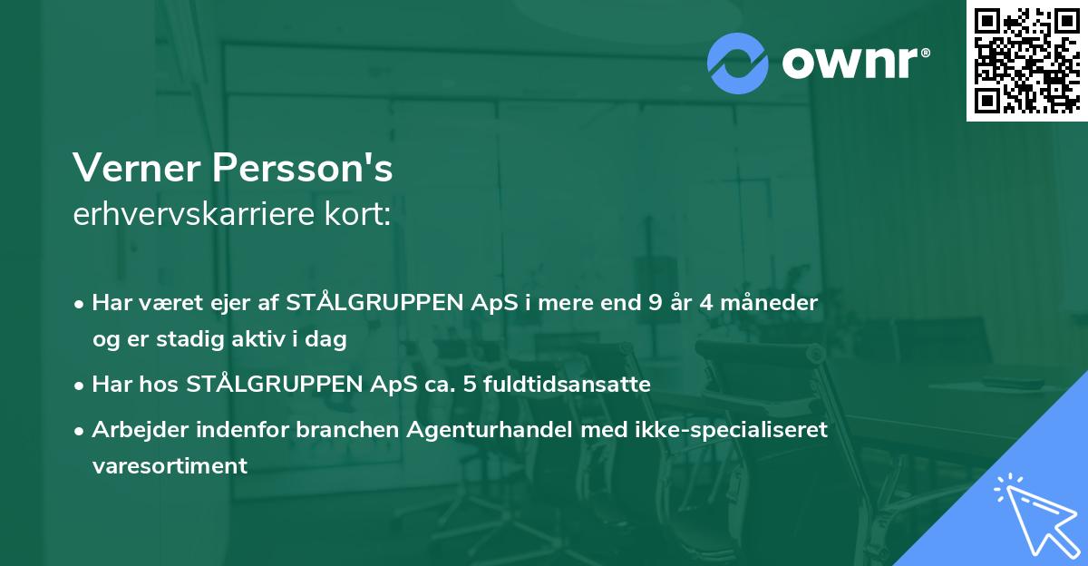 Verner Persson's erhvervskarriere kort