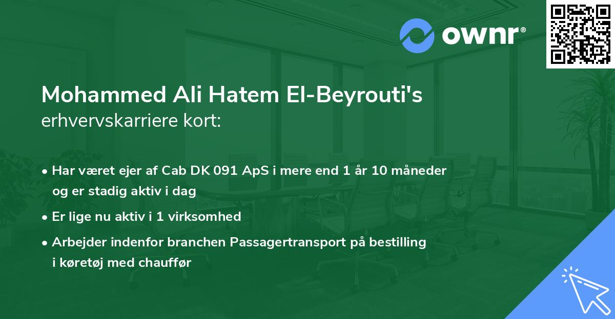 Mohammed Ali Hatem El-Beyrouti's erhvervskarriere kort