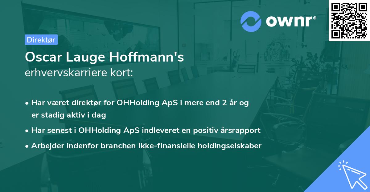 Oscar Lauge Hoffmann's erhvervskarriere kort