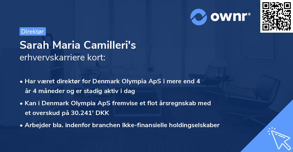 Sarah Maria Camilleri's erhvervskarriere kort