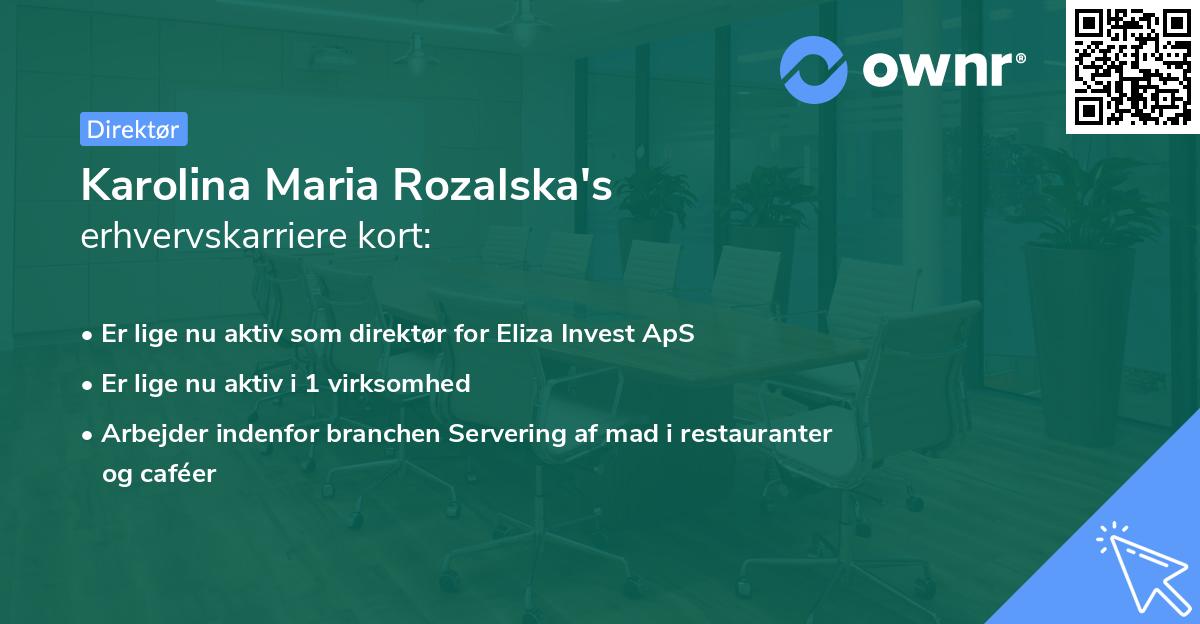 Karolina Maria Rozalska's erhvervskarriere kort