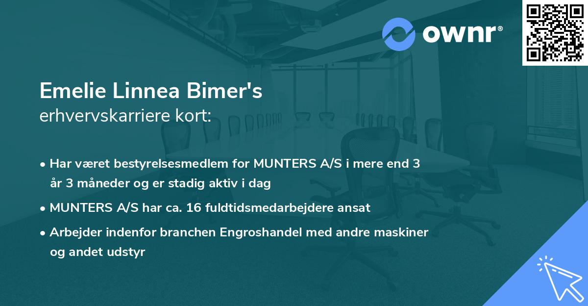 Emelie Linnea Bimer's erhvervskarriere kort