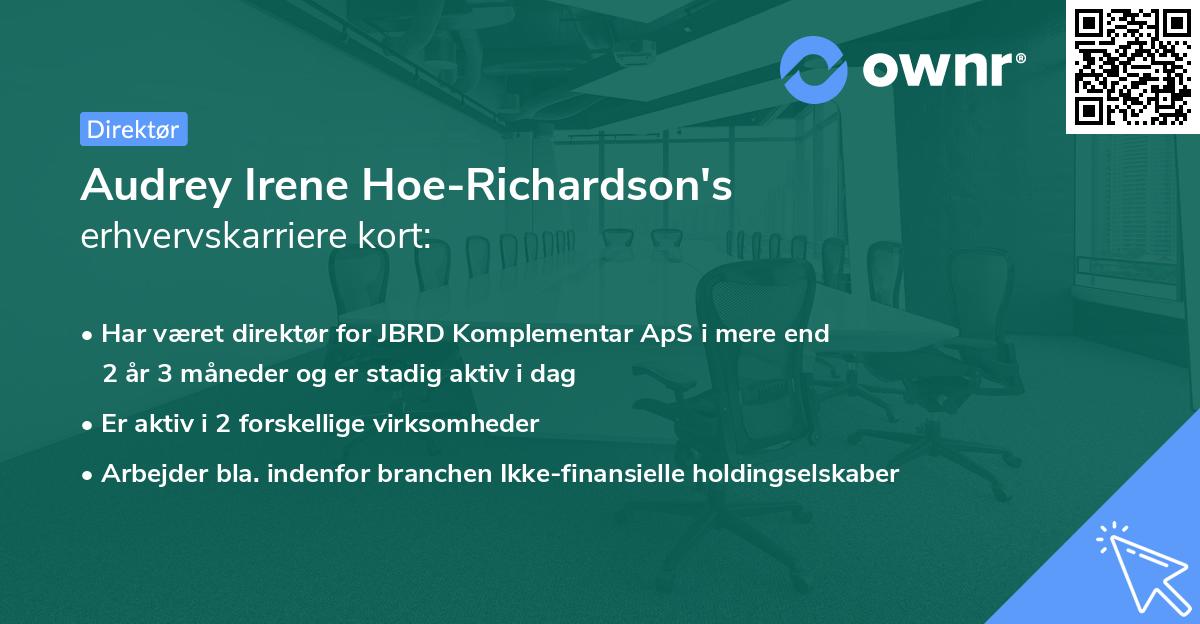 Audrey Irene Hoe-Richardson's erhvervskarriere kort