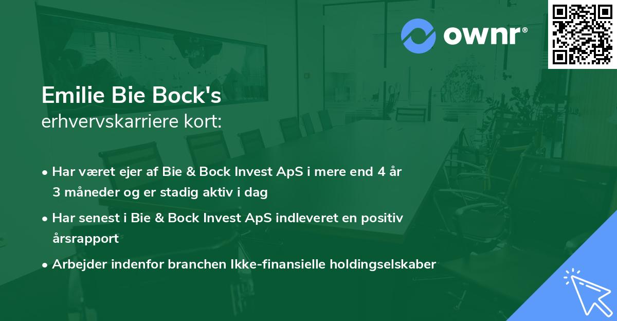 Emilie Bie Bock's erhvervskarriere kort