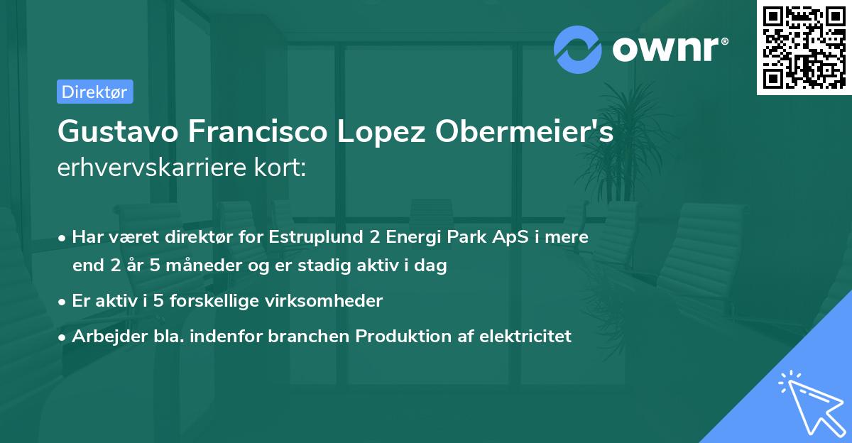 Gustavo Francisco Lopez Obermeier's erhvervskarriere kort