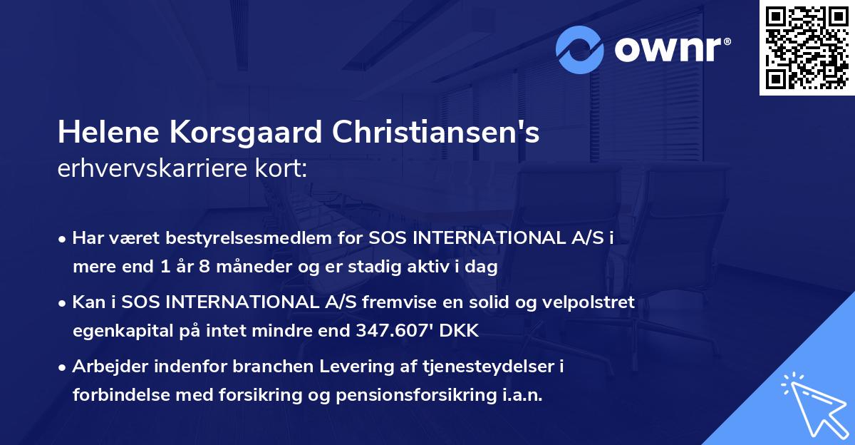 Helene Korsgaard Christiansen's erhvervskarriere kort