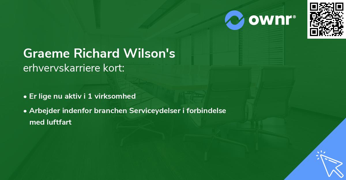 Graeme Richard Wilson's erhvervskarriere kort