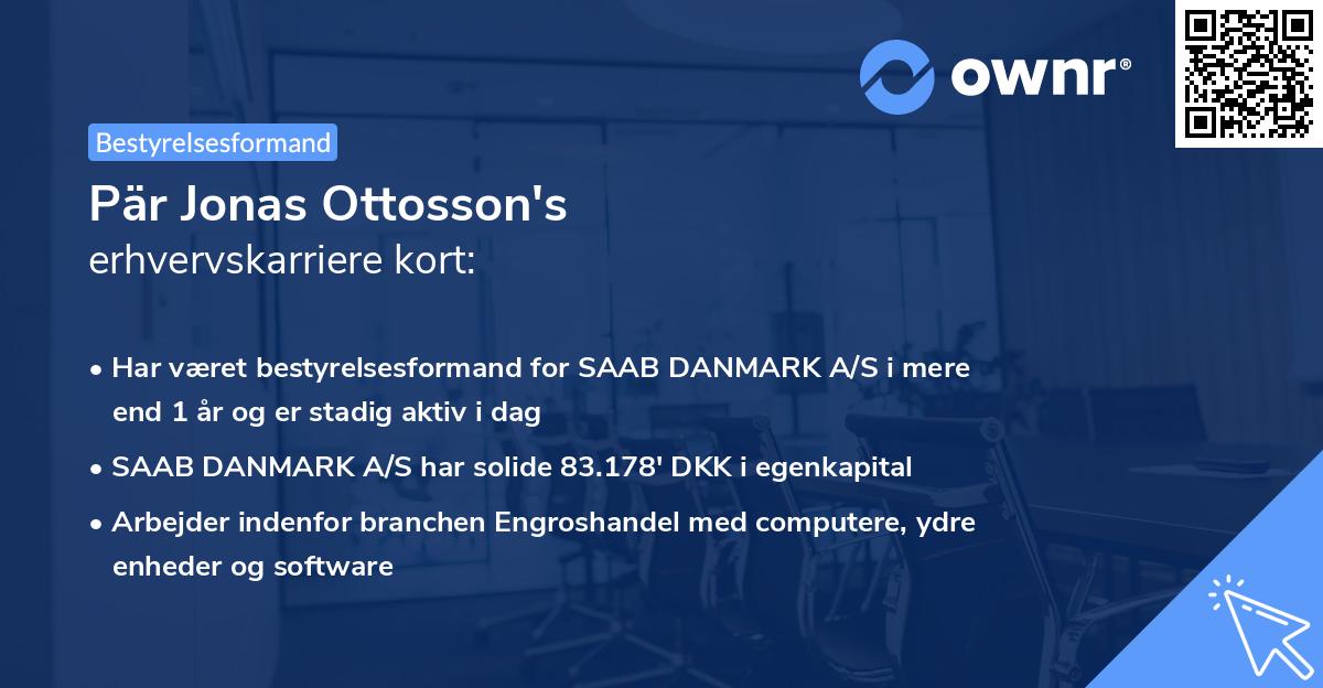 Pär Jonas Ottosson's erhvervskarriere kort