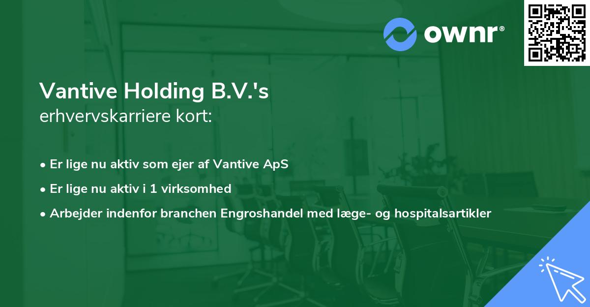 Vantive Holding B.V.'s erhvervskarriere kort